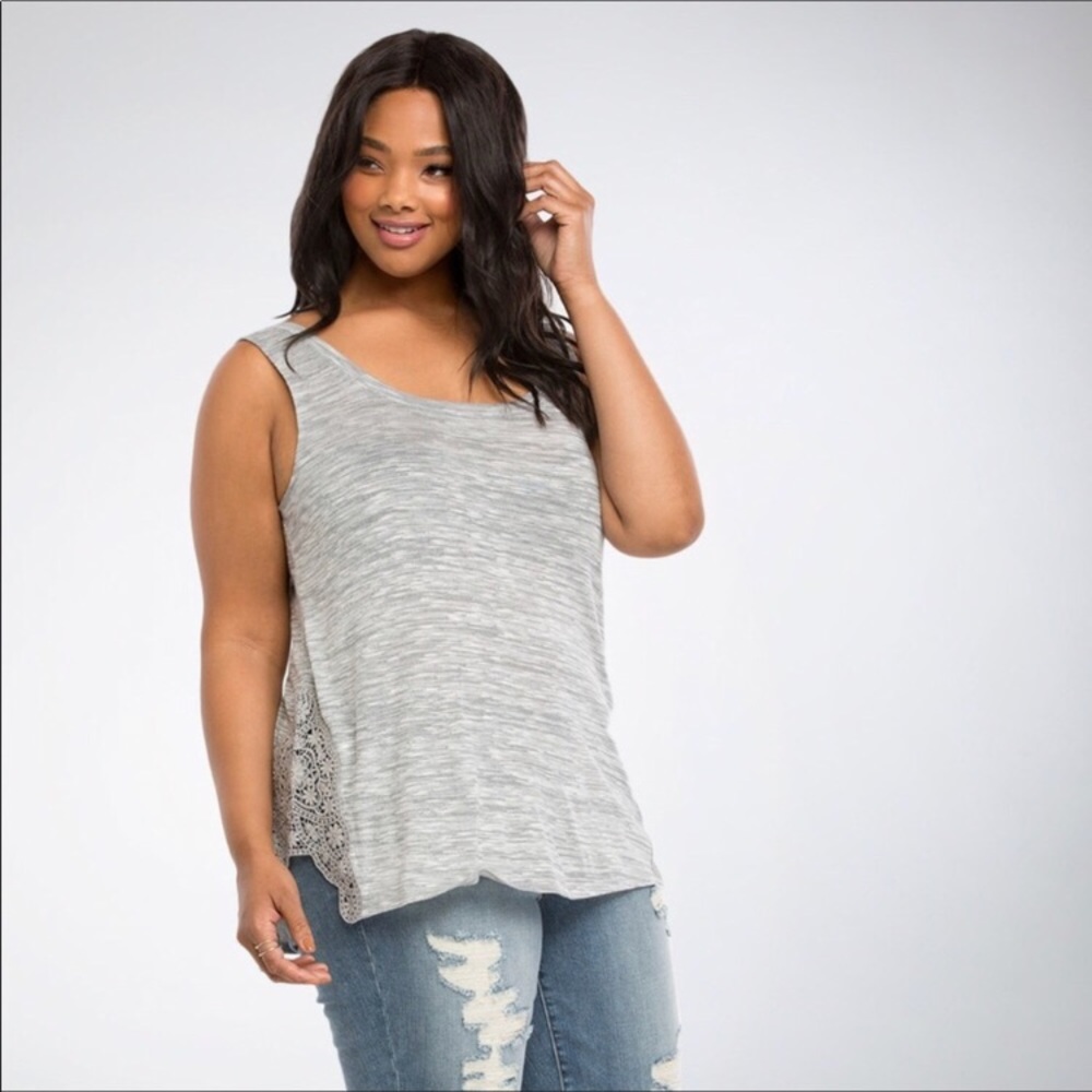 Torrid Gray Lace Tank
